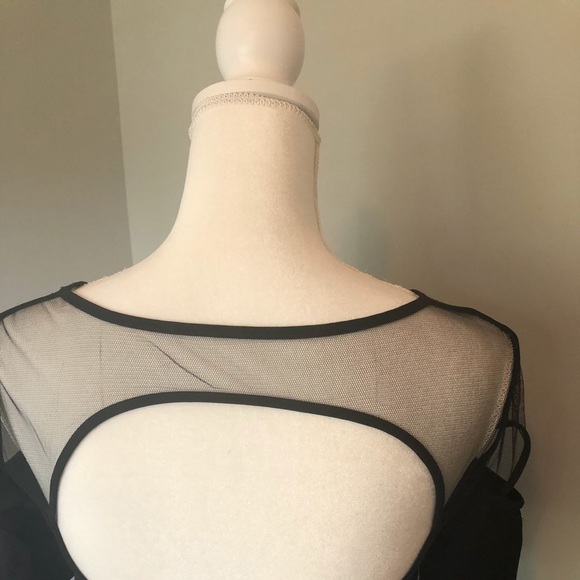 TOBI brand black tunic blouse with mesh and cut out detailing - Picture 7 of 16